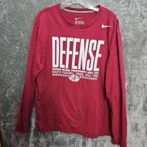 Alabama Crimson Tide Nike Shirt Mens XL Red Long Sleeve Defense Championship